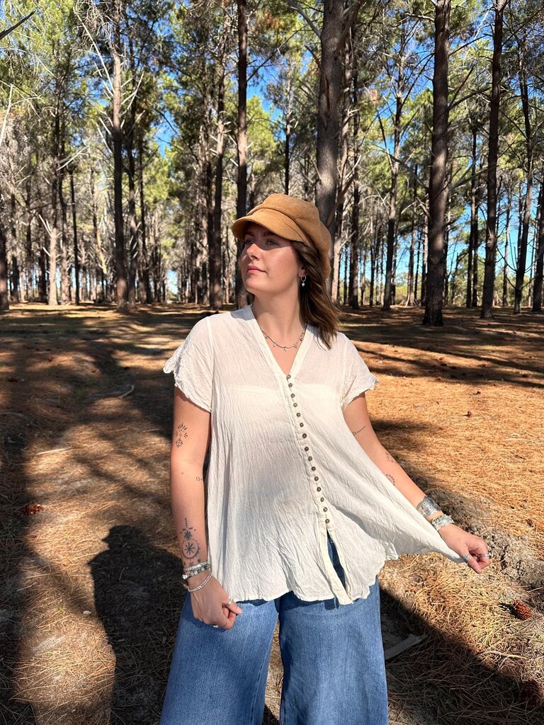 Moon Flower The Label EMMA VINTAGE CREAM TOP