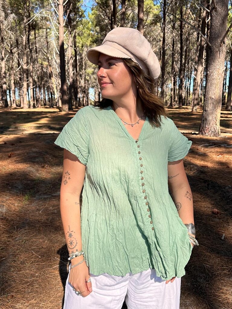 Moon Flower The Label EMMA SAGE GREEN TOP