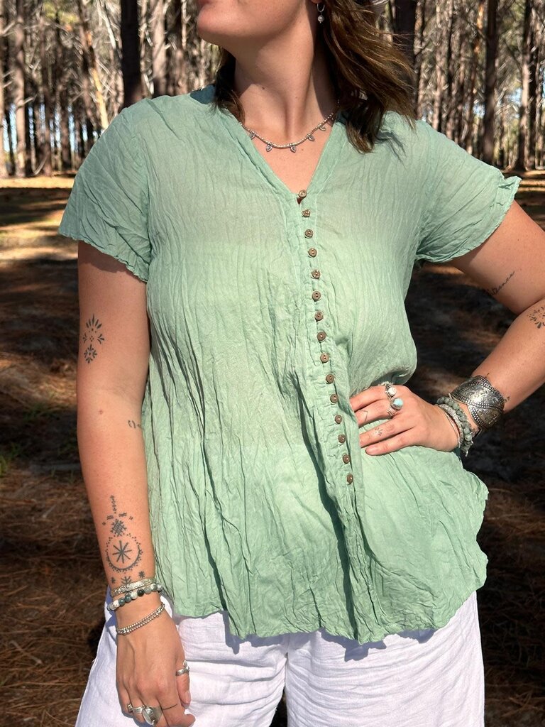 Moon Flower The Label EMMA SAGE GREEN TOP