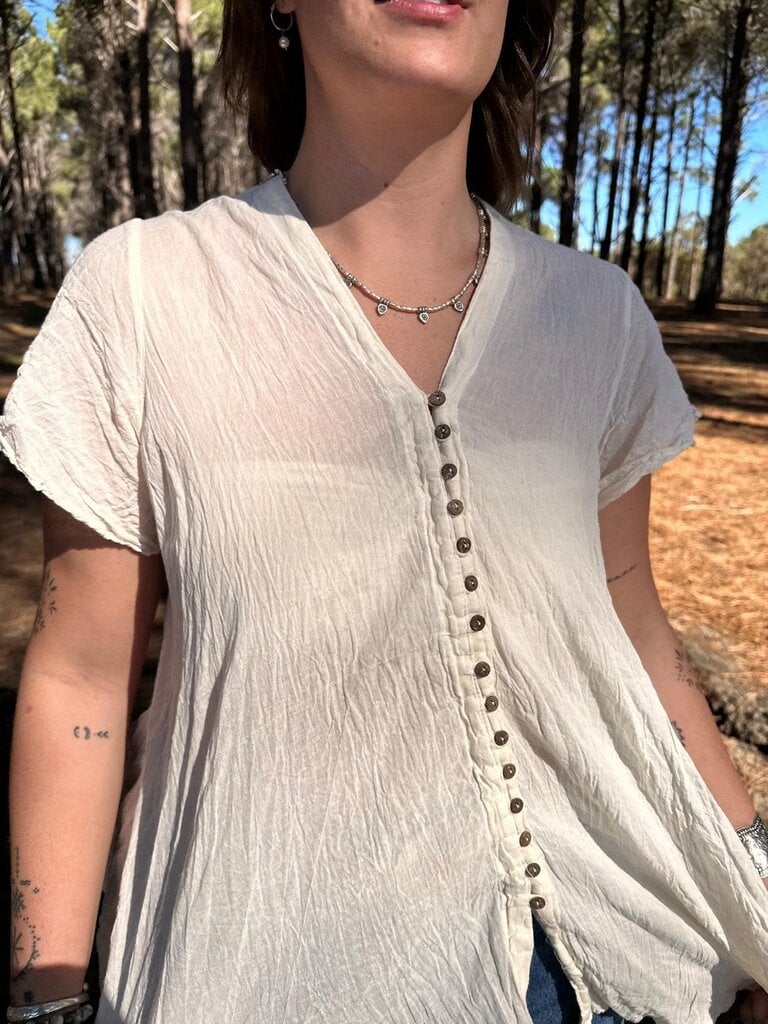 Moon Flower The Label EMMA VINTAGE CREAM TOP