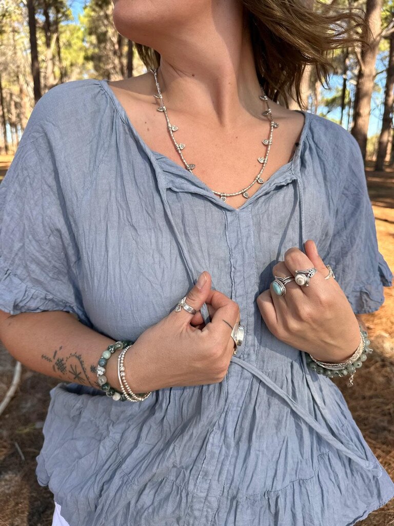 Moon Flower The Label EDEN ICE BLUE TOP