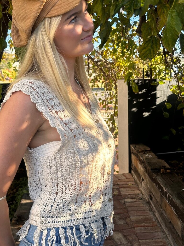 Naked Gypsy MELODY VINTAGE CREAM TOP