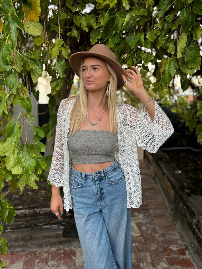 Naked Gypsy ADELE WHITE CARDIGAN