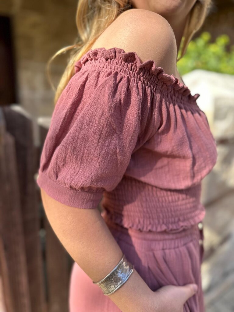 Honey & Stone Co EVE DUSTY PINK CROP