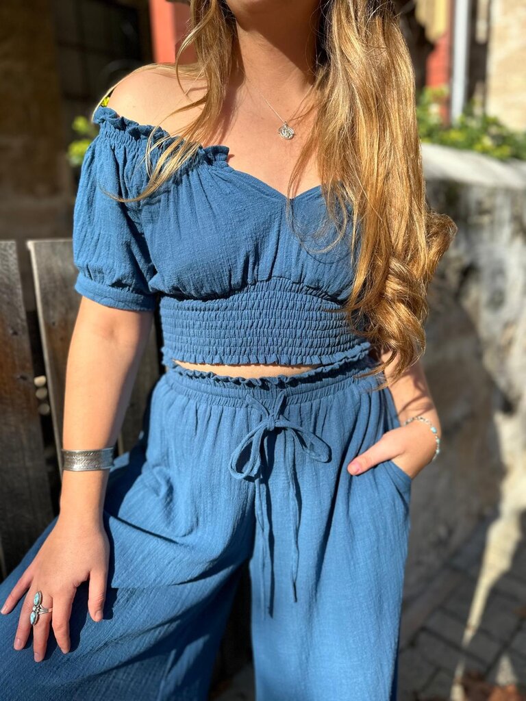 Honey & Stone Co EVE TEAL CROP