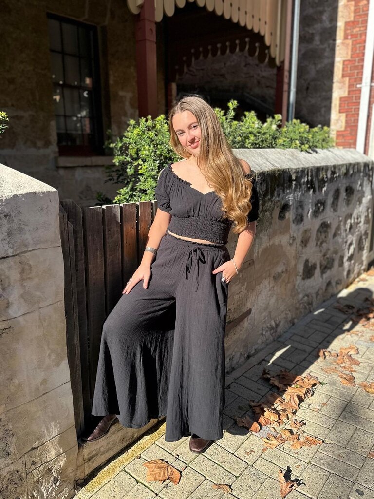 Moon Flower The Label ADA BLACK PANTS