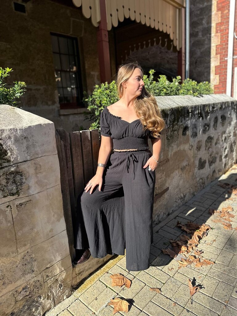 Moon Flower The Label ADA BLACK PANTS