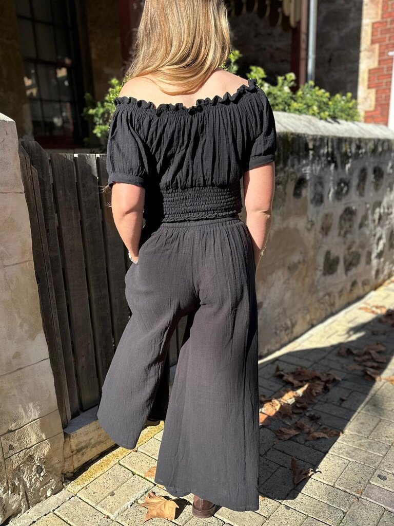 Moon Flower The Label ADA BLACK PANTS