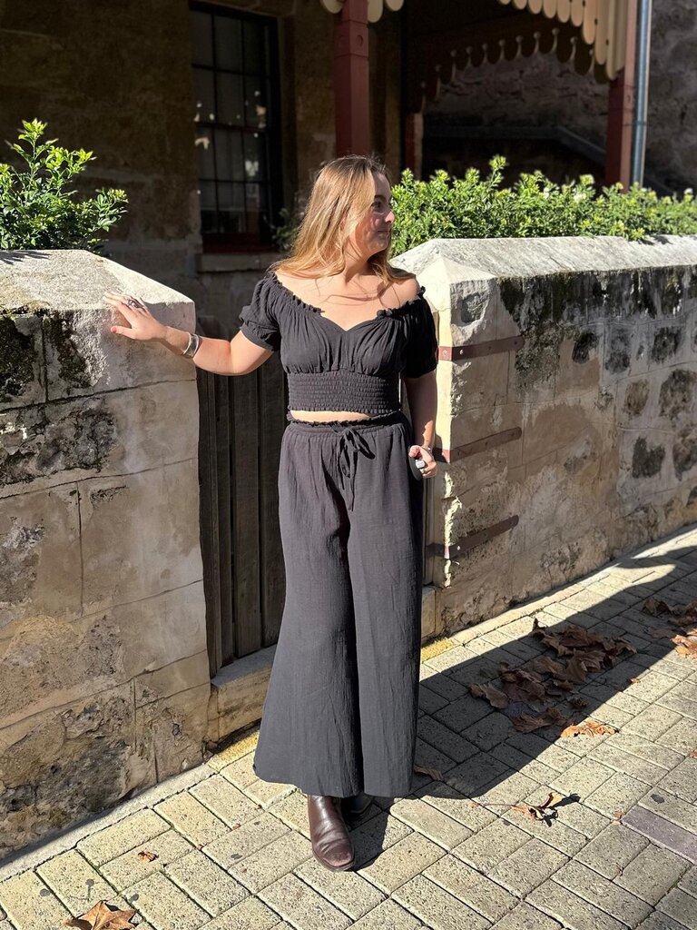 Moon Flower The Label ADA BLACK PANTS