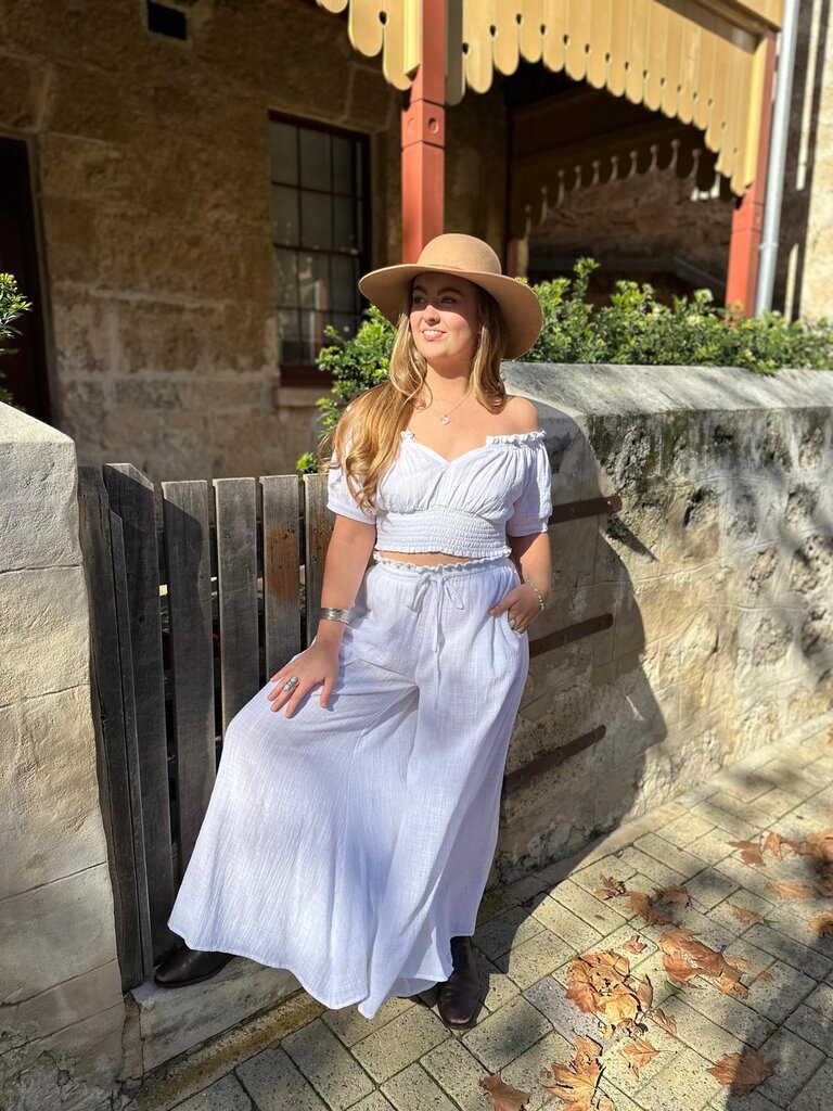Moon Flower The Label ADA WHITE PANTS