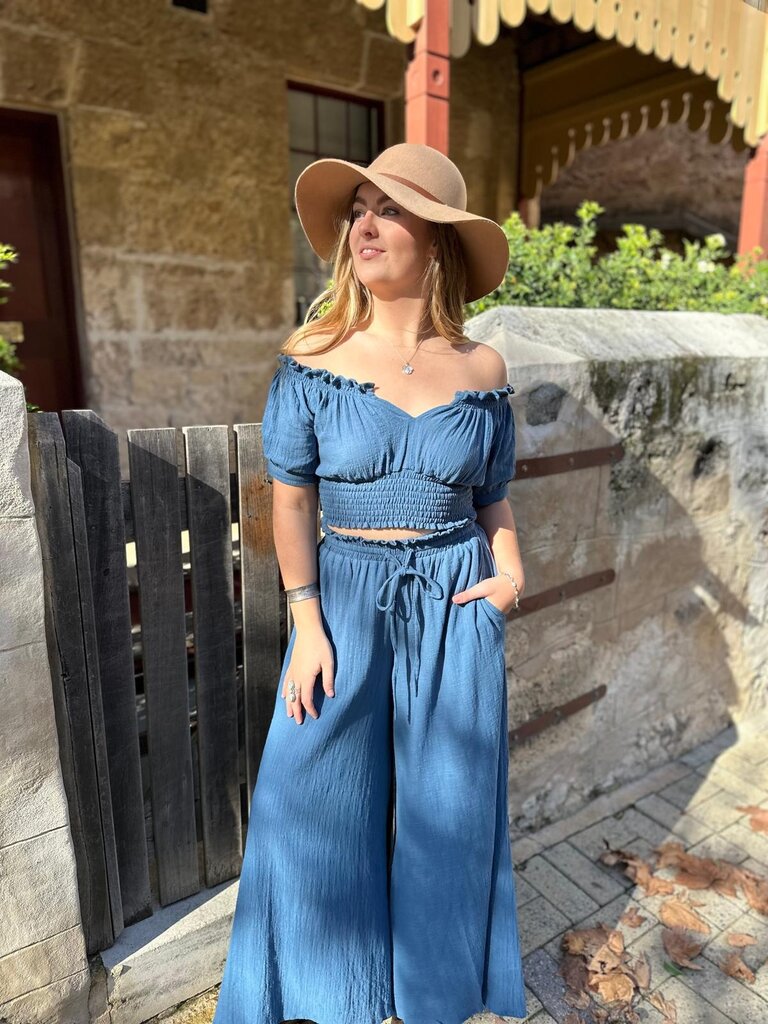 Moon Flower The Label ADA TEAL PANTS