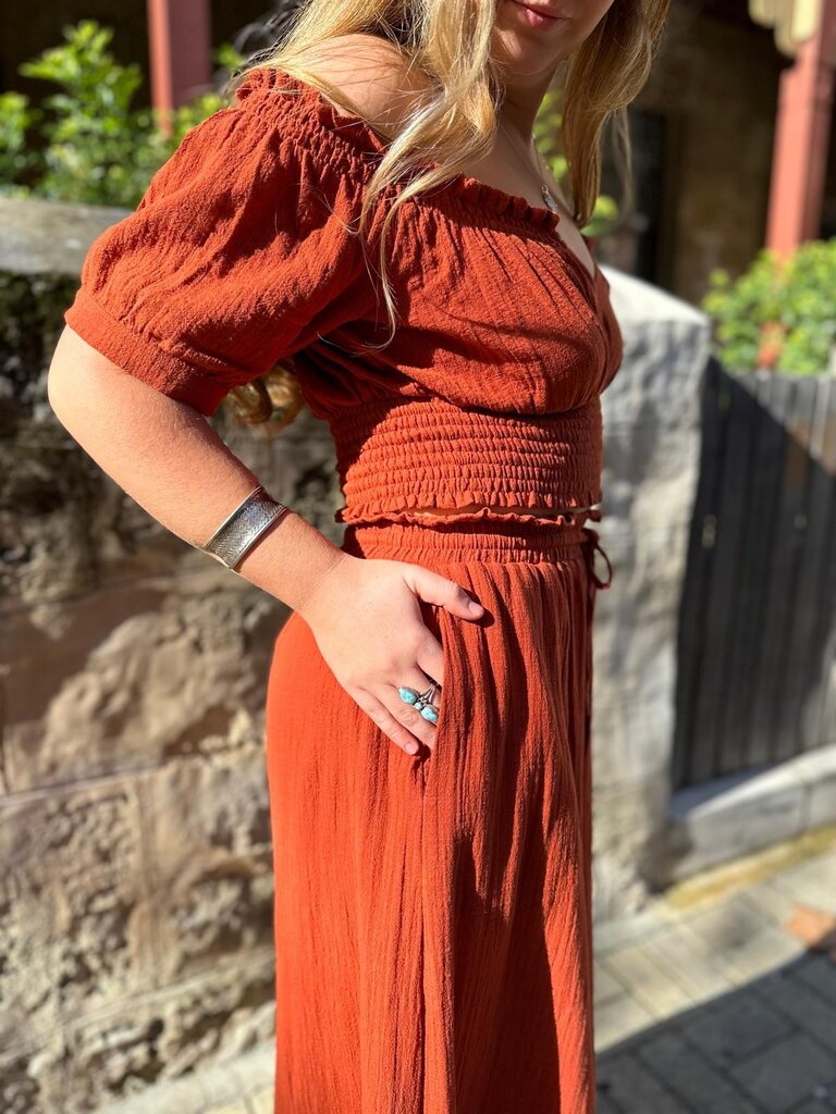 Moon Flower The Label ADA TERRACOTTA PANTS