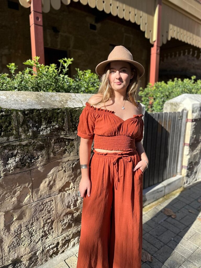 Moon Flower The Label ADA TERRACOTTA PANTS