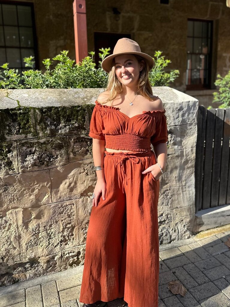 Moon Flower The Label ADA TERRACOTTA PANTS