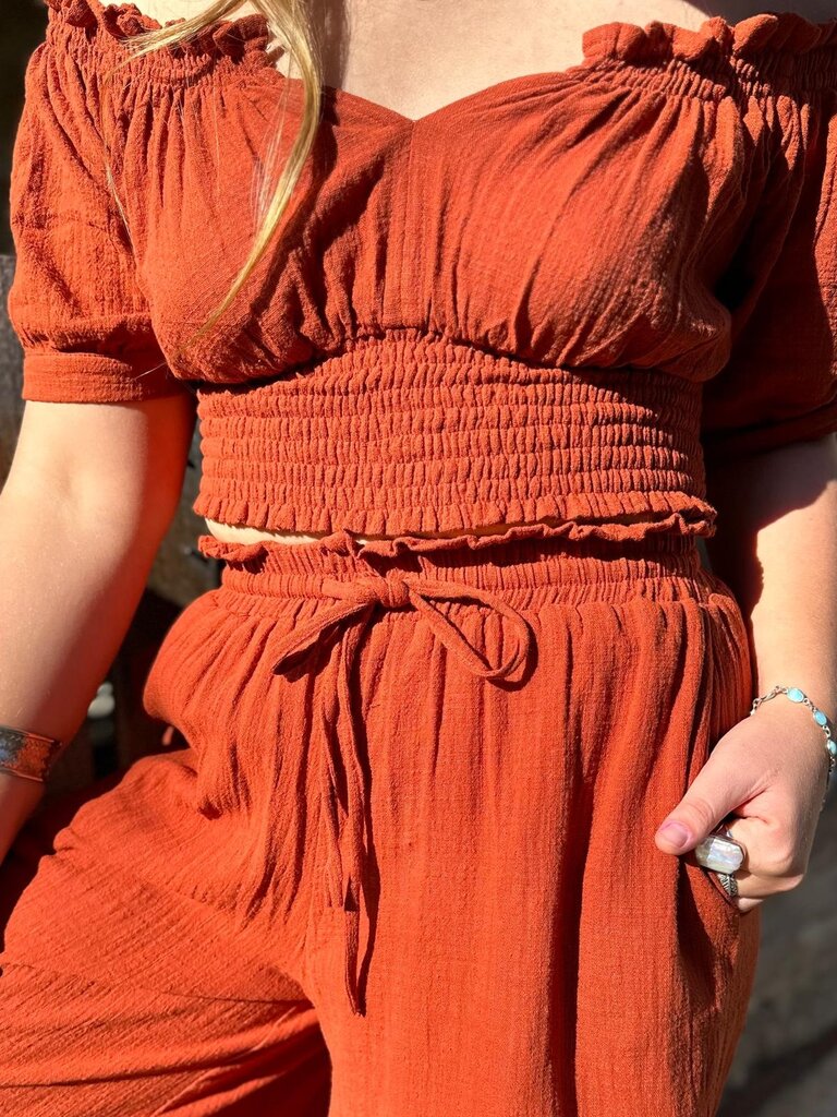 Moon Flower The Label ADA TERRACOTTA PANTS