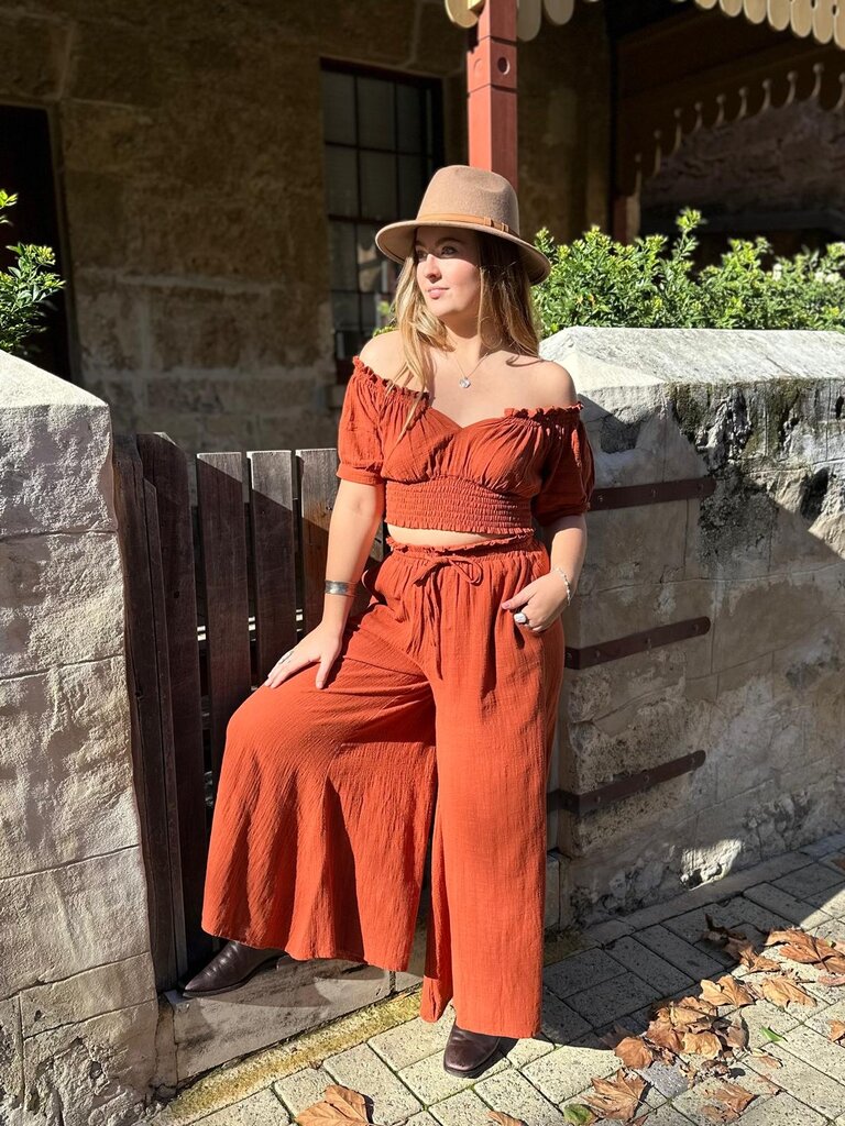 Moon Flower The Label ADA TERRACOTTA PANTS