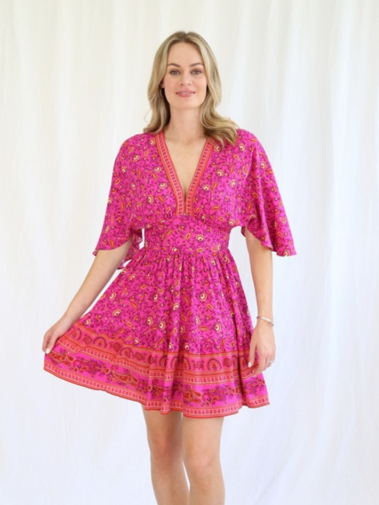 Salty Bright ABBY HOT PINK FLORAL MINI