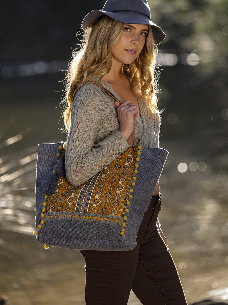 Cienna LARGE DENIM TOTE  BAG
