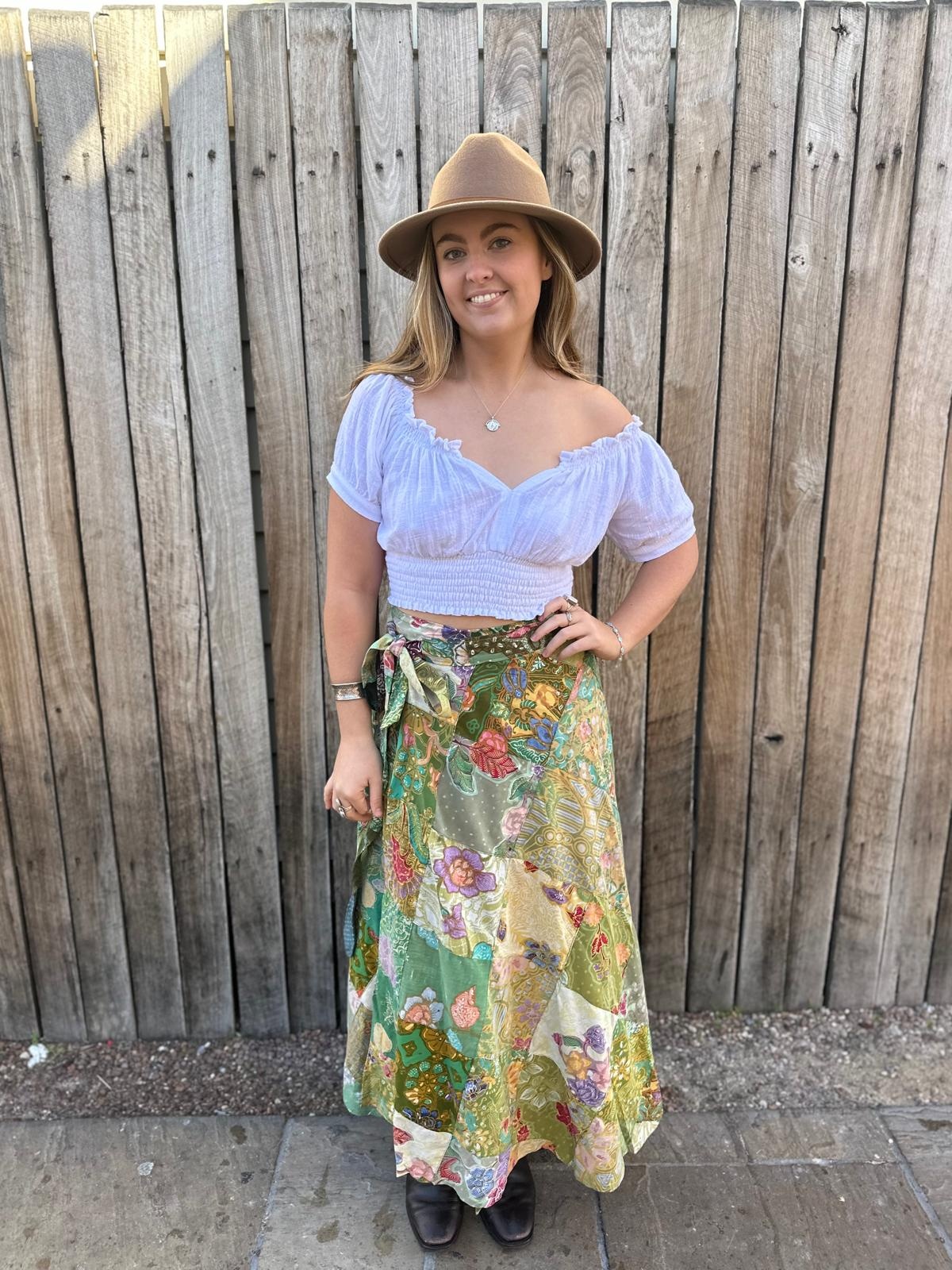 SKIRT ALICE WRAP GREEN Naked Gypsy