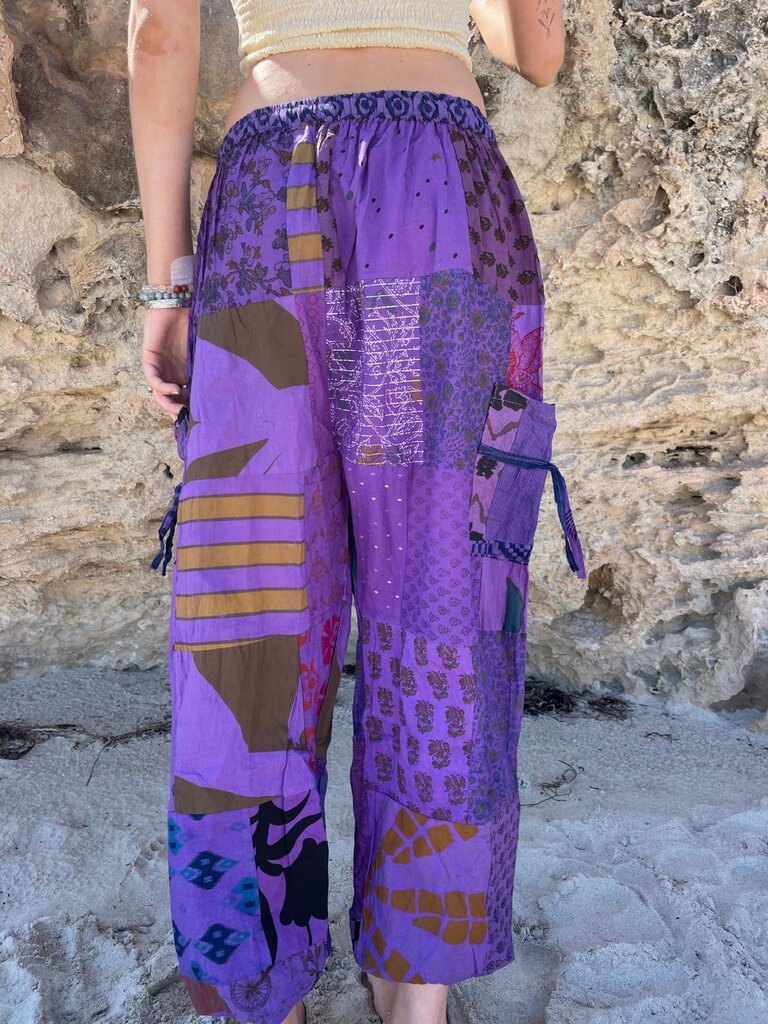 Naked Gypsy PIXI PATCHWORK PURPLE PANTS