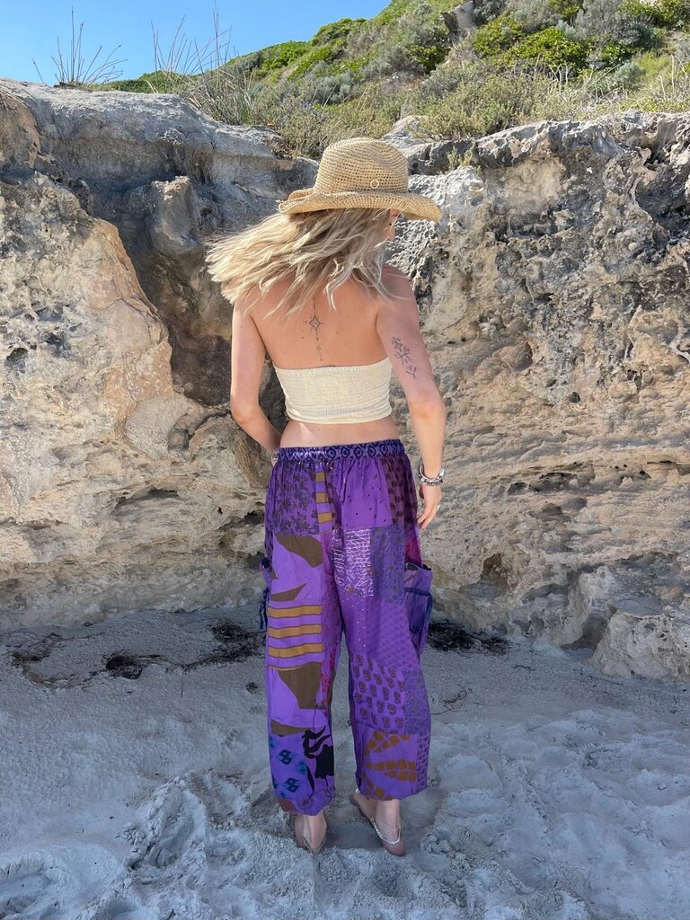 Naked Gypsy PIXI PATCHWORK PURPLE PANTS