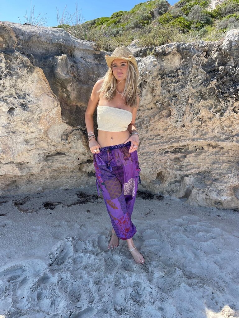 Naked Gypsy PIXI PATCHWORK PURPLE PANTS