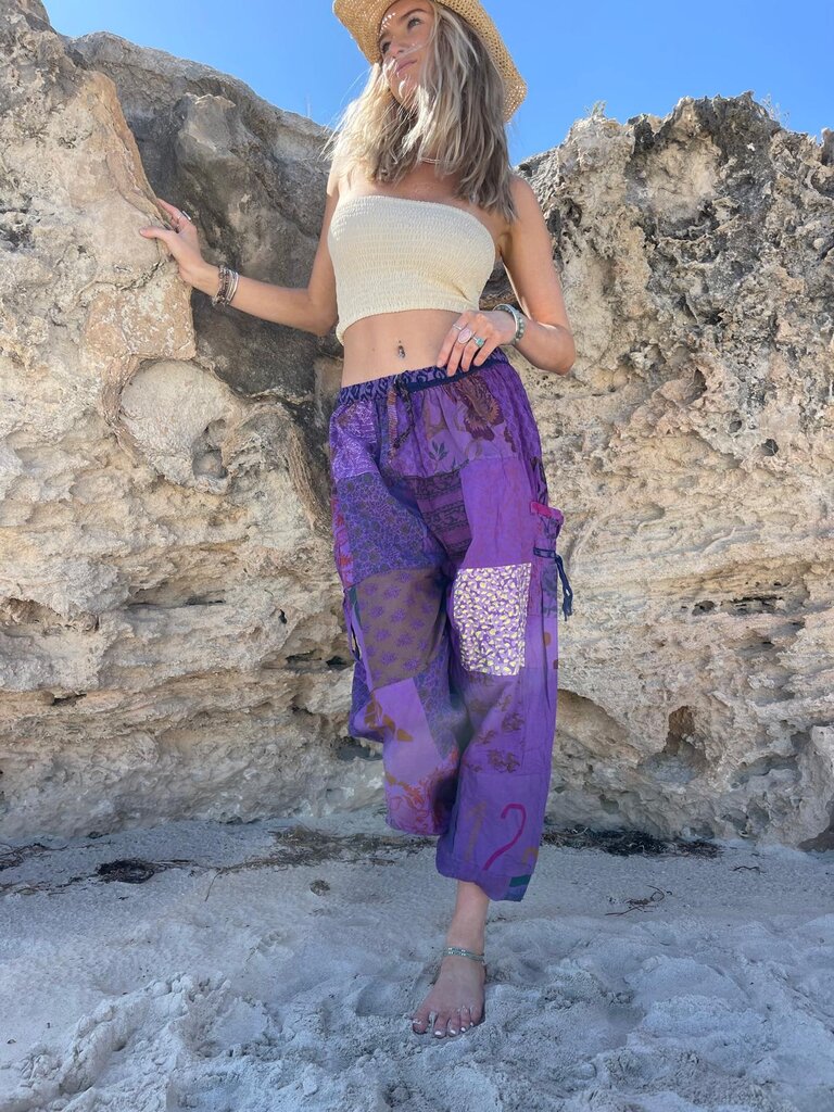 Naked Gypsy PIXI PATCHWORK PURPLE PANTS