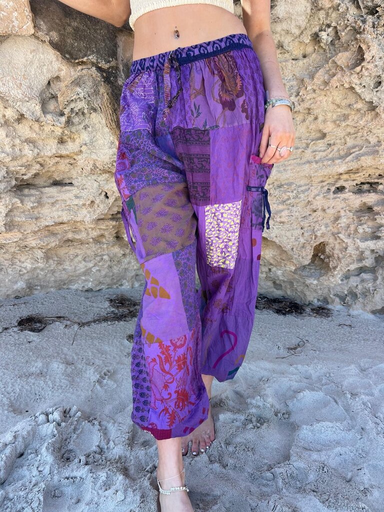 Naked Gypsy PIXI PATCHWORK PURPLE PANTS