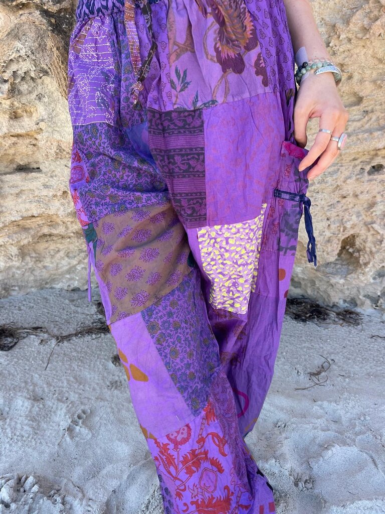 Naked Gypsy PIXI PATCHWORK PURPLE PANTS
