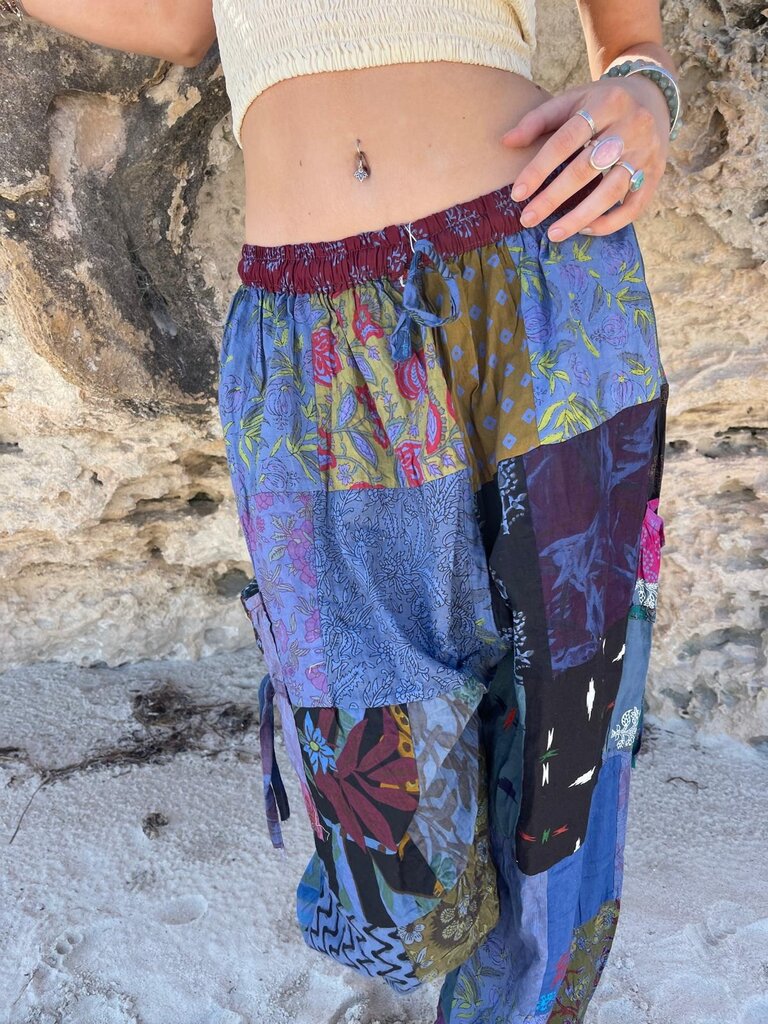 Naked Gypsy PIXI PATCHWORK BLUE PANTS