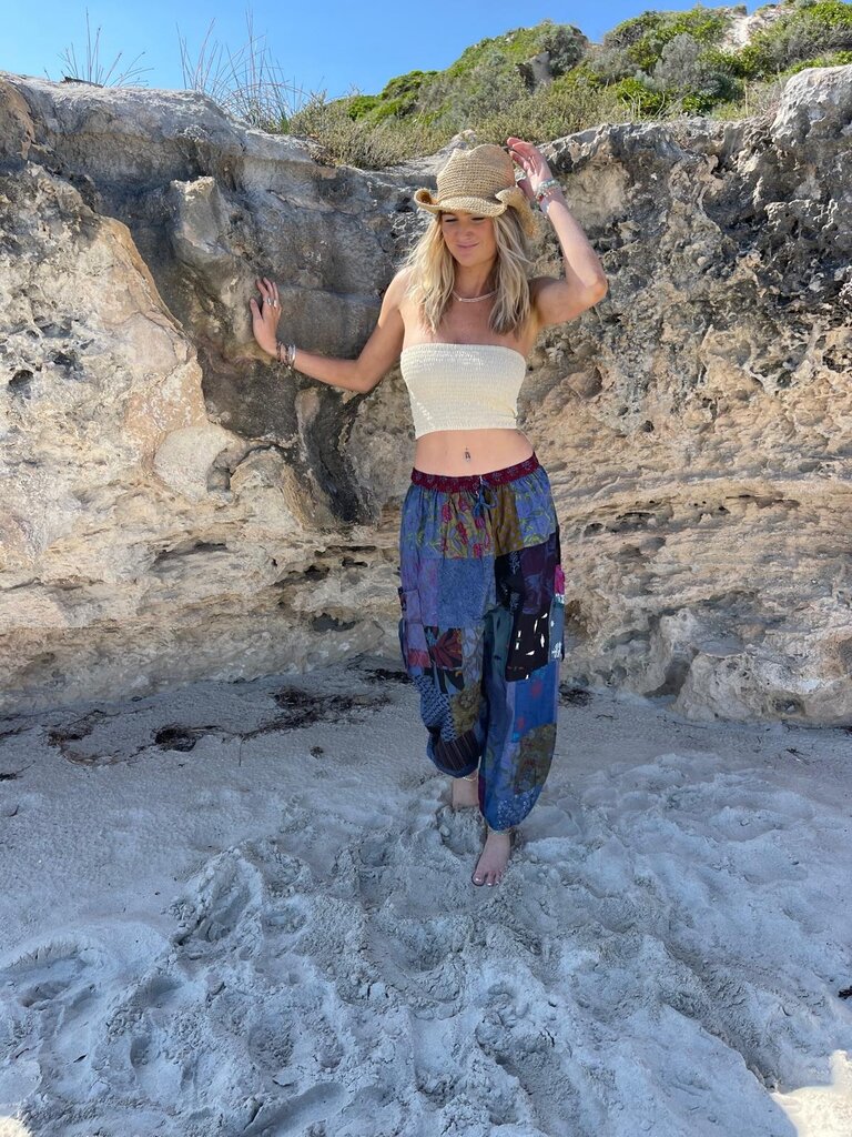 Naked Gypsy PIXI PATCHWORK BLUE PANTS