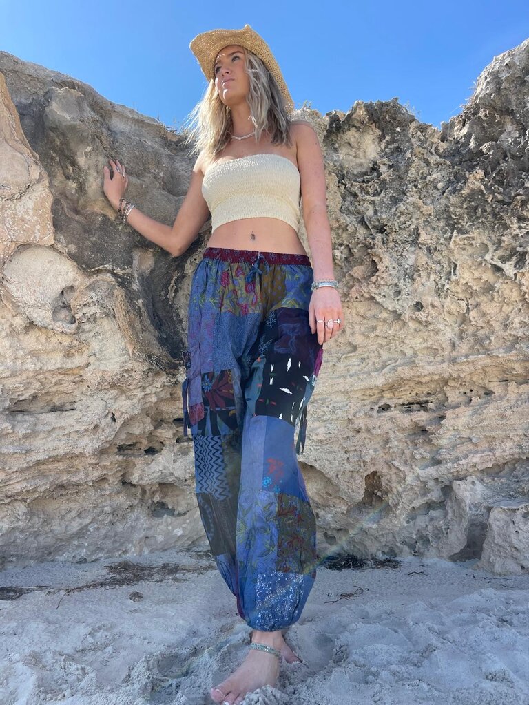 Naked Gypsy PIXI PATCHWORK BLUE PANTS