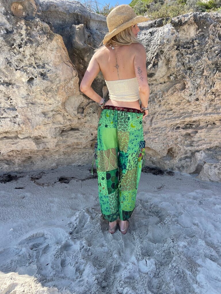 Naked Gypsy PIXI PATCHWORK GREEN PANTS