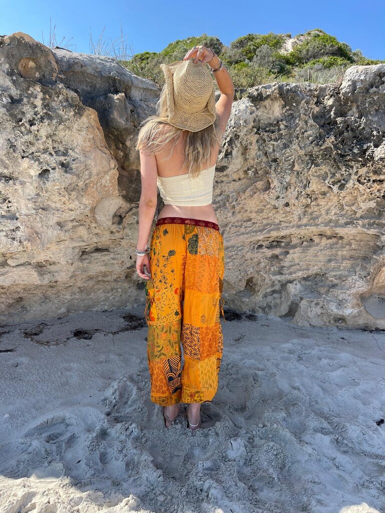 Naked Gypsy PIXI PATCHWORK ORANGE PANTS