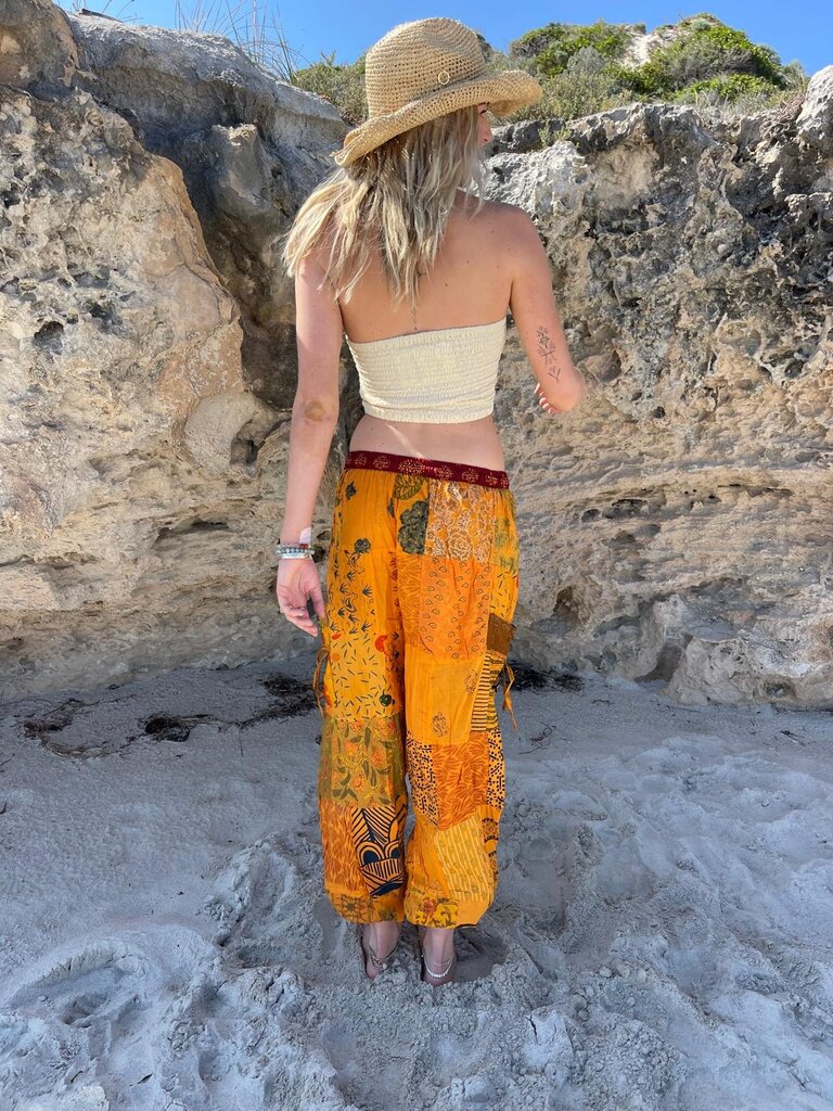 Naked Gypsy PIXI PATCHWORK ORANGE PANTS