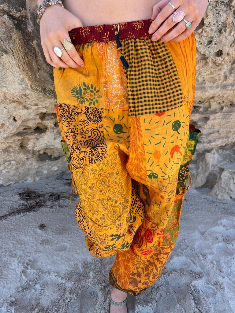 Naked Gypsy PIXI PATCHWORK ORANGE PANTS