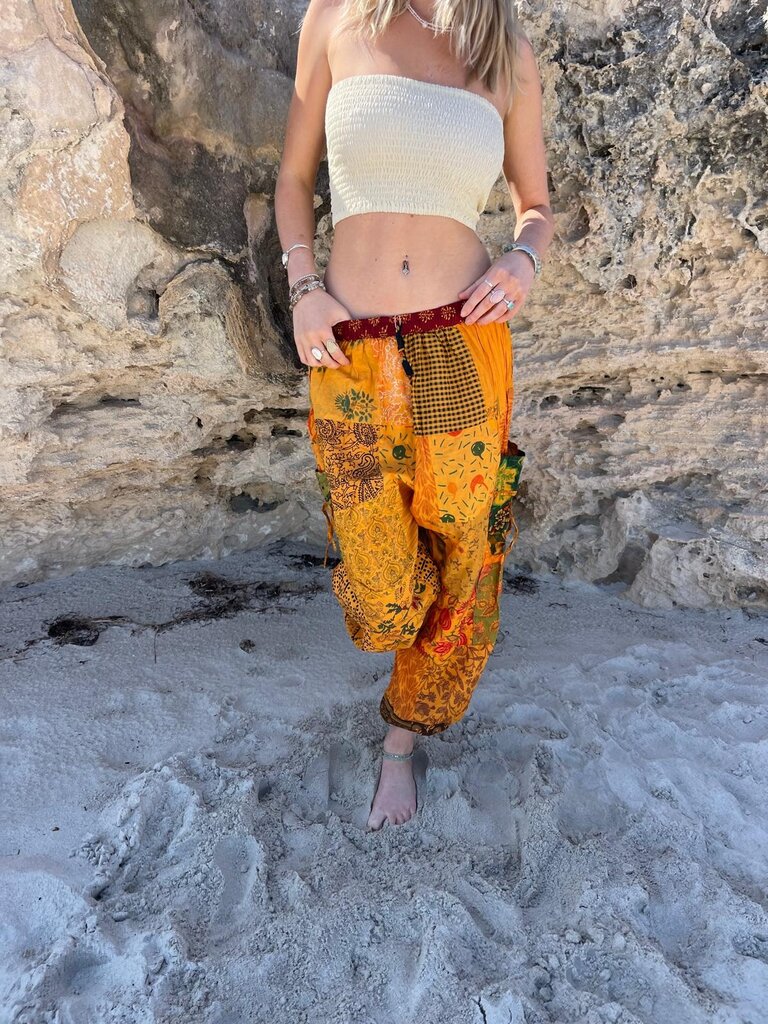 Naked Gypsy PIXI PATCHWORK ORANGE PANTS