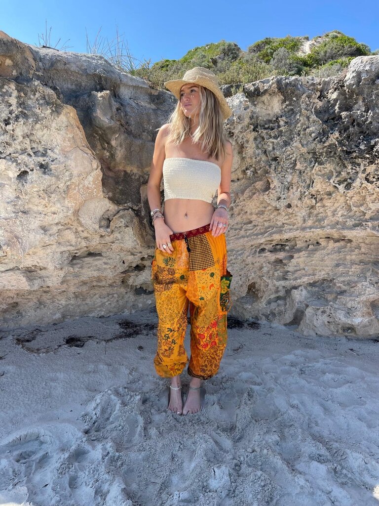Naked Gypsy PIXI PATCHWORK ORANGE PANTS