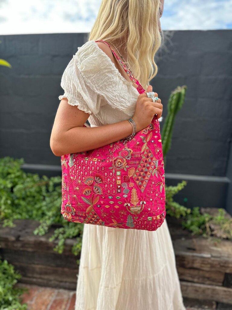 Naked Gypsy BERRY TOTE BAG