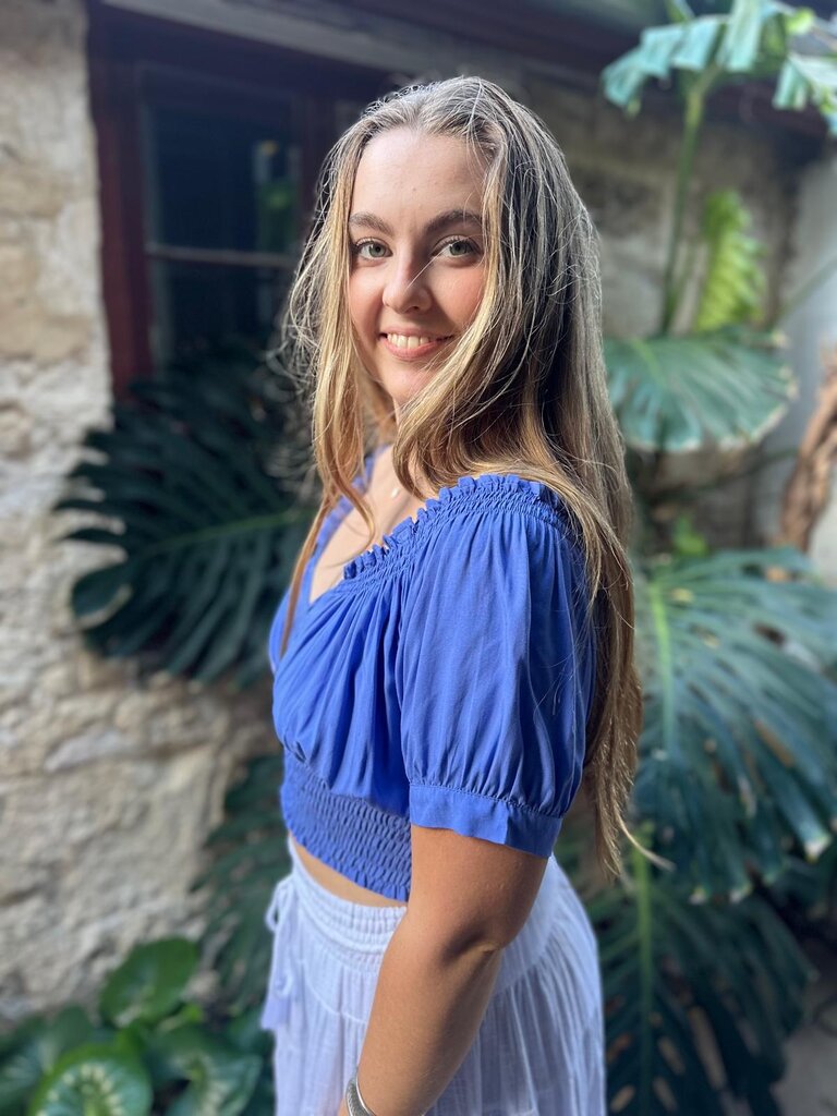 Honey & Stone Co  AVA CORNFLOWER TOP