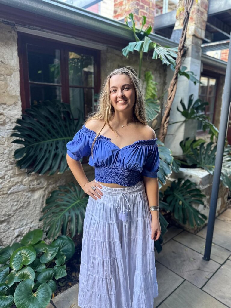Honey & Stone Co  AVA CORNFLOWER TOP