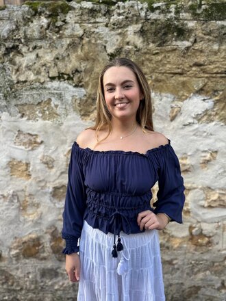 Honey & Stone Co MOLLY NAVY TOP Honey & Stone Co MOLLY NAVY TOP