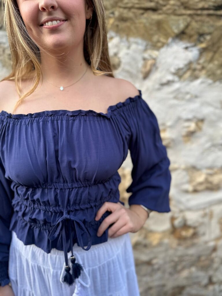 Honey & Stone Co MOLLY NAVY TOP