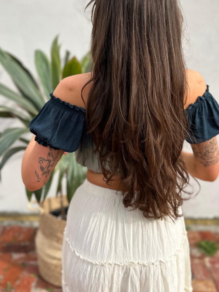 Naked Gypsy ANNIE TIE DYED NAVY ANTIQUE CROP