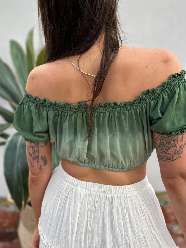Naked Gypsy ANNIE TIE DYED FRESH GREEN CROP