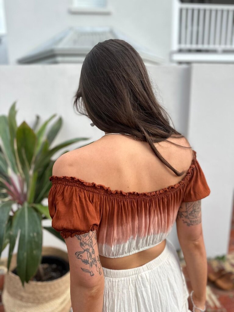 Naked Gypsy ANNIE TIE DYED COFFEE CROP