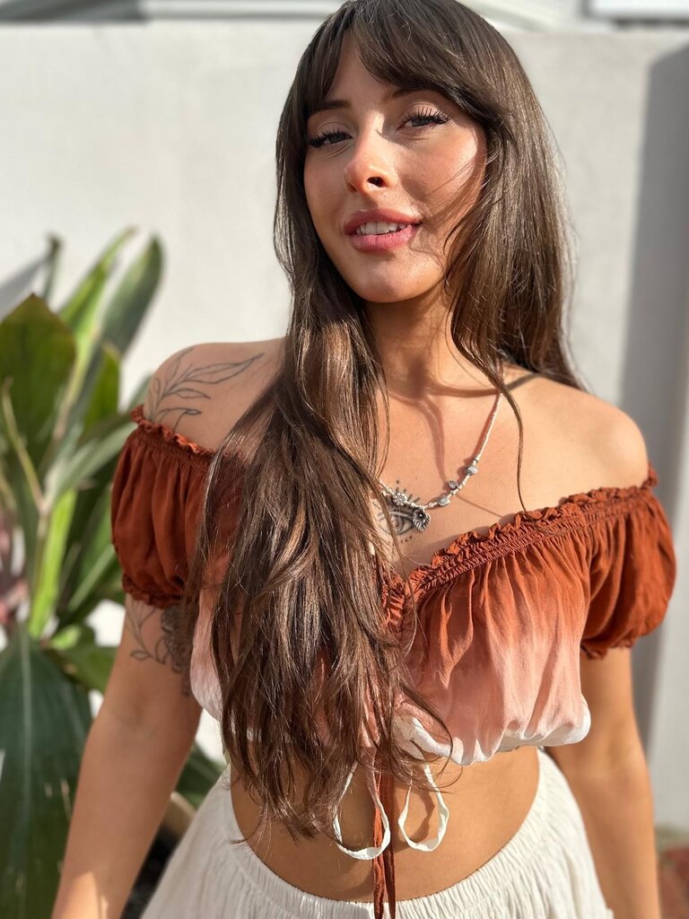 Naked Gypsy ANNIE TIE DYED COFFEE CROP