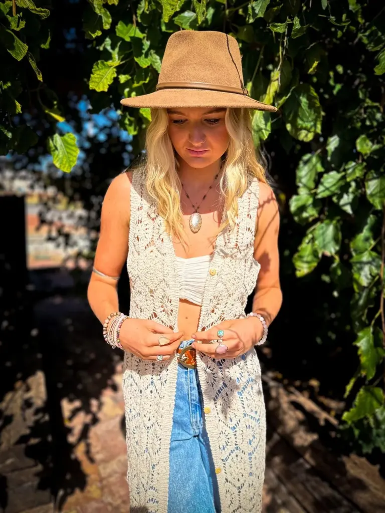 Naked Gypsy BOBBI VINTAGE CREAM KIMONO