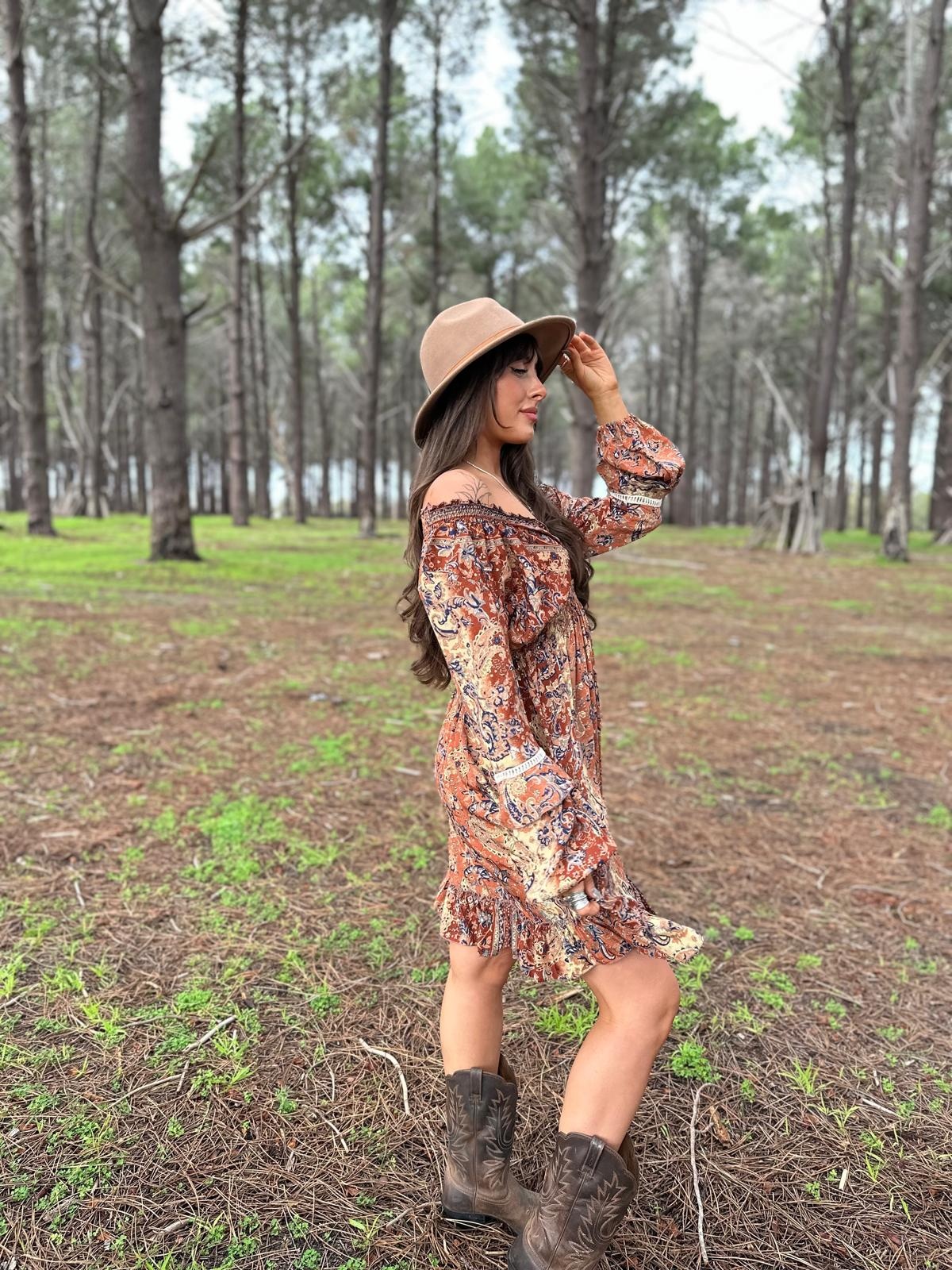 Boho autumn dress best sale