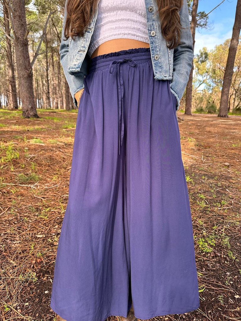Naked Gypsy TIA WIDE LEG NAVY PANTS